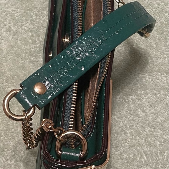 ANTONIO MELANI Emerald Green Leather Crossbody with Gold Accents - Picture 13 of 14